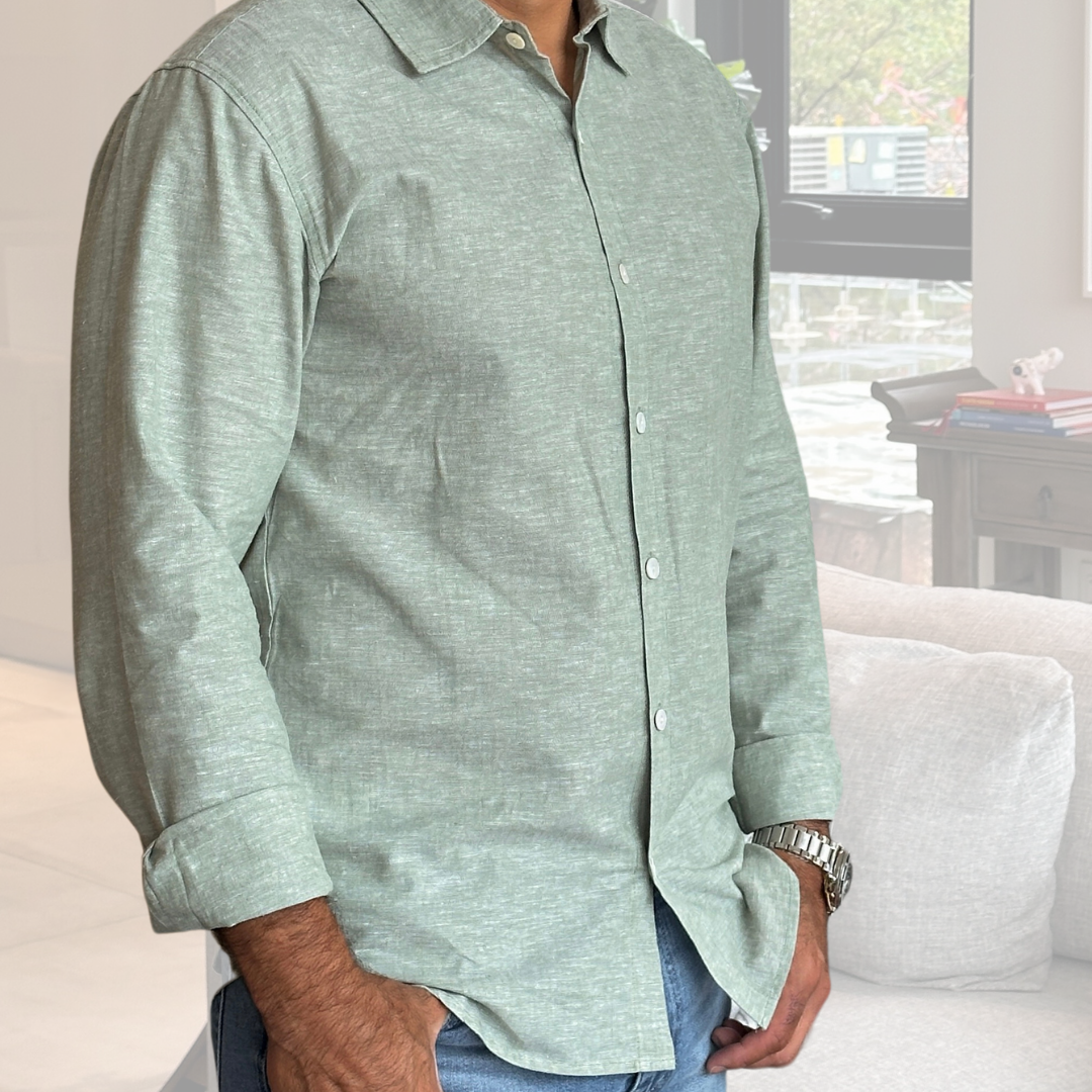 Mr. Serenity Linen-Cotton Shirt - Top