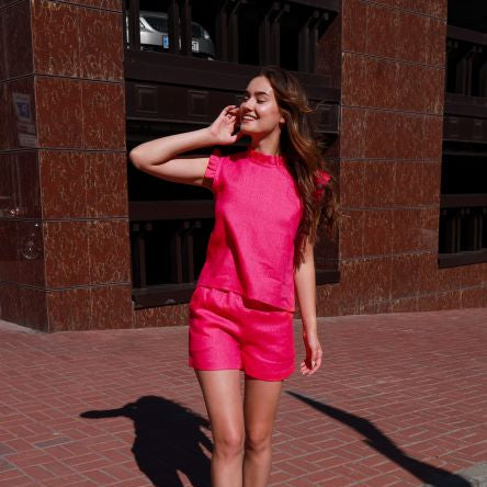 Crete Frilled Linen - Top