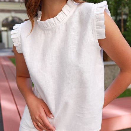 Crete Frilled Linen - Top
