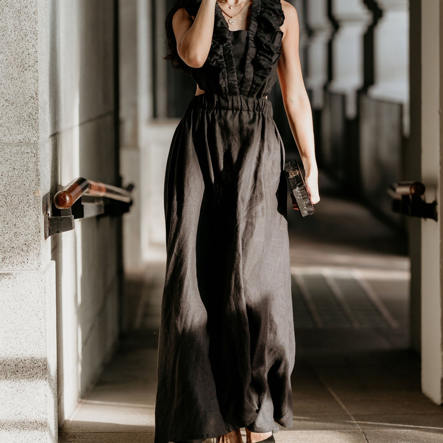 Sienna Ruffled Linen - Dress