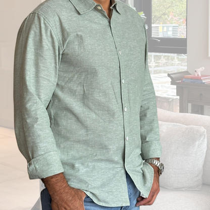 Mr. Serenity Linen-Cotton Shirt - Top