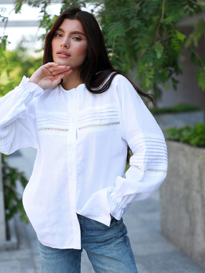 Alhambra long sleeve linen top