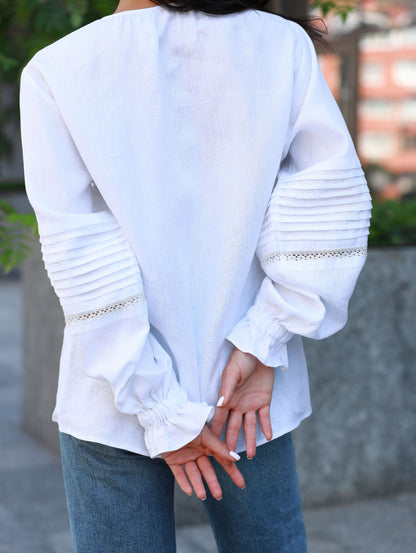 Alhambra long sleeve linen top