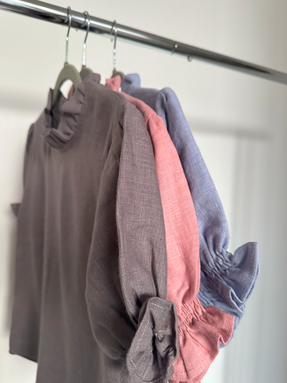 August frilled linen top