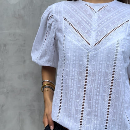 "Sandra" Cotton Blouse