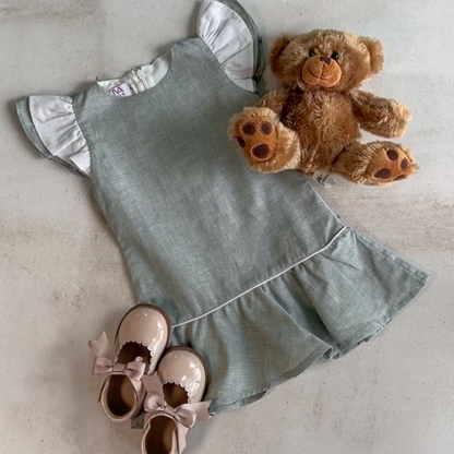 Little Miss Serenity Linen-Cotton Dress - Girl